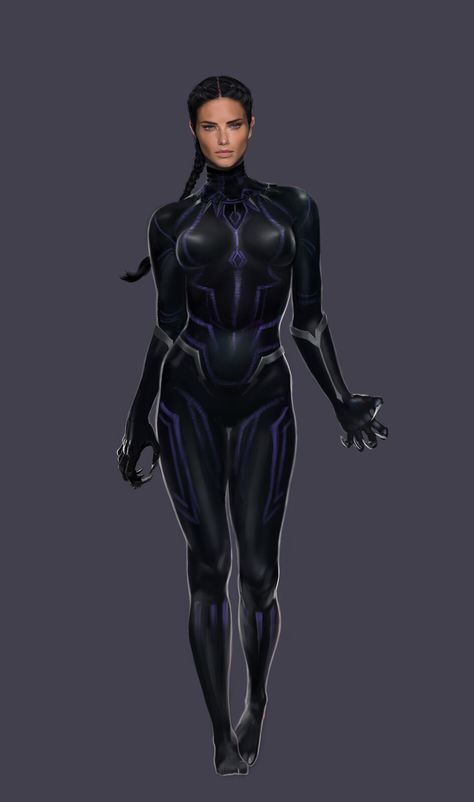 Mijin Kim - black panther woman Panther Woman, Black Panther Suit, Female Black Panther, Heroes United, Super Suit, Sci Fi Fashion, Marvel Clothes, Female Armor, Cosplay Armor