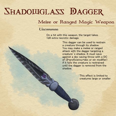 Dnd Dagger, Dnd Magic, Dnd Stories, Dnd Items, Dungeon Master's Guide, Magical Items, Dungeons And Dragons 5e, Dnd Funny, D D Items