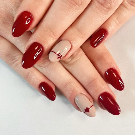 Diy Nails Easy, Red Nail Art Designs, Girls Nail Designs, Red Nail Art, Plaid Nails, Casual Nails, Red Nail Designs, Acrylic Nails Designs, Red Nail