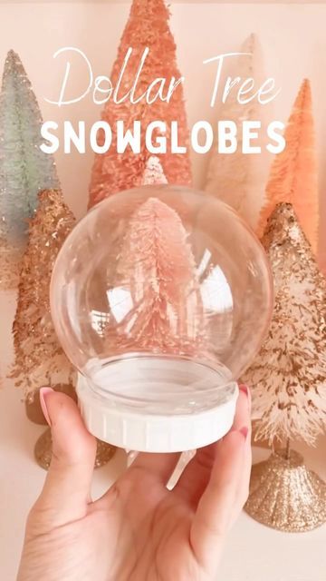 Amanda Escoe Christmas, Dollar Tree Christmas Snow Globe, Snow Globe Ornaments Diy, Dollar Tree Snow Globes, Amanda Escoe, Snow Globe For Kids, Oven Baked Clay, Snow Globe Crafts, Globe Gift