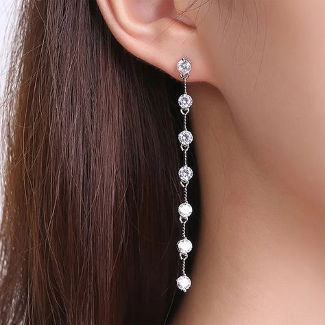 Long Pearl Earrings, Dangle Earrings Wedding, Long Chain Earrings, Wedding Bridesmaid Jewelry, Bridal Earrings Drop, Wedding Earrings Drop, Bridal Earrings Pearl, Jewelry Bridesmaid, Prom Jewelry