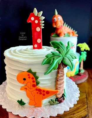 The Bake More: Baby Dinosaur Cake Dinosaur Birthday Smash Cake, First Birthday Cake Dinosaur, One Birthday Cake Boy, Dino Cakes Boys, Dino Smash Cake 1st Birthdays, Dinosaur Smash Cake 1st Birthdays, Bday Cake For Boys Kids, 1st Birthday Dinosaur Cake, Kids Dinosaur Cake