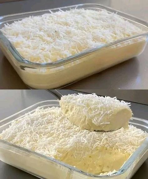 Grandma’s Cooking Recipes | I made an easy dessert at home with coconut and condensed milk, ready in 15 minutes | Facebook Coconut Cream Dessert, Condensed Milk Desserts, Coconut Milk Pudding, Cream Desserts Recipes, Milk Dessert, Coconut Pudding, Coconut Desserts, Dessert Simple, Cream Desserts