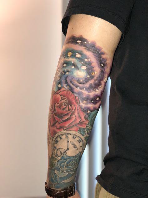 Recently got my elbow blasted with this spiral galaxy Galaxy Elbow Tattoo, Spiral Galaxy Tattoo, Elbow Tattoo Ideas, Inner Elbow Tattoos, Elbow Tattoo, Skull Sleeve Tattoos, Skull Sleeve, Tattoo Filler, Shape Tattoo