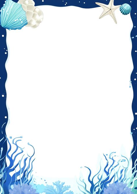 Under The Sea Free Vector Illustration Name And Date Beautiful Borders, Free Vector Illustration, Sea Design, Page Borders, Word Free, Text Logo, Color Activities, Logo Images, Word Template