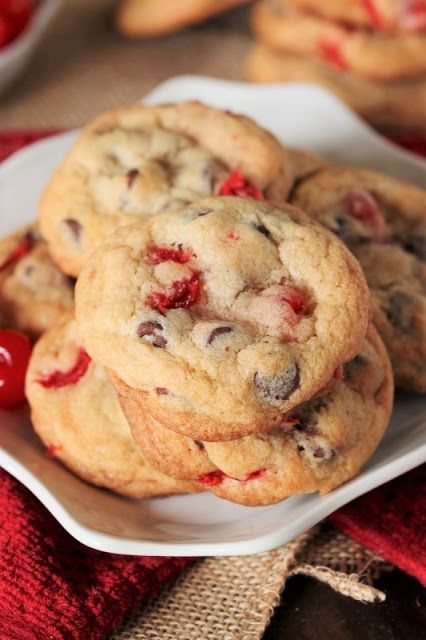 Maraschino Cherry Cookies, Cherry Chocolate Chip Cookies, Party Pastries, Cherry Cookies Recipes, Assorted Cookies, Chocolate Cherry Cookies, Cake Mug, Cherry Cookies, Cherry Chocolate