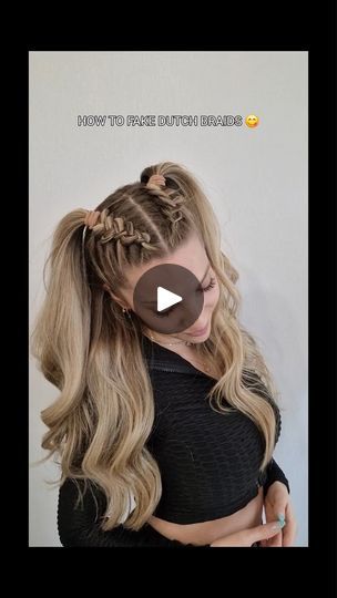 Facebook Fake Dutch Braid, Fake Braid, Fake Braid Hairstyles, Diy Clothes Hacks, Dutch Braid Hairstyles, Quick Hairstyles, Dutch Braid, Clothing Hacks, Braid Styles