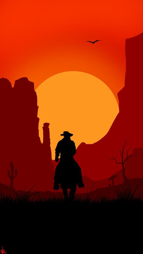 Cowboy Sunset Silhouette, Western Scenery, Western Gunslinger Art, Beautiful Horses Photography, Western Artwork, Western Paintings, Wallpaper Earth, Silhouette Painting, Comic Book Artwork