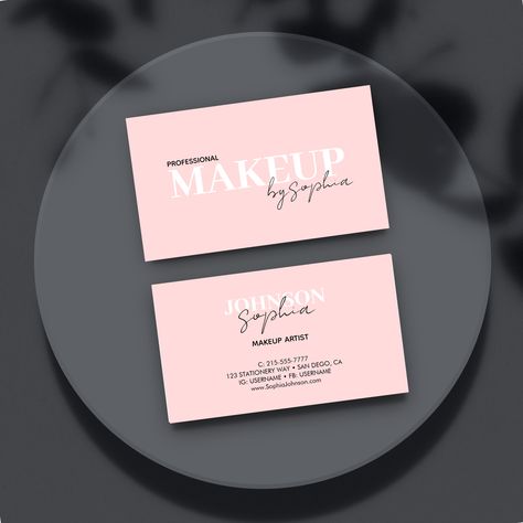 Custom Makeup Artist Pink Blush Beauty Salon Business Card. #businesscards Business Card For Makeup Artist, Makeup Artist Business Cards Design, Makeup Business Cards, Beauty Salon Business Cards, Blush Beauty, Salon Business Cards, Makeup Artist Business Cards, Salon Business, Bridal Makeup Artist