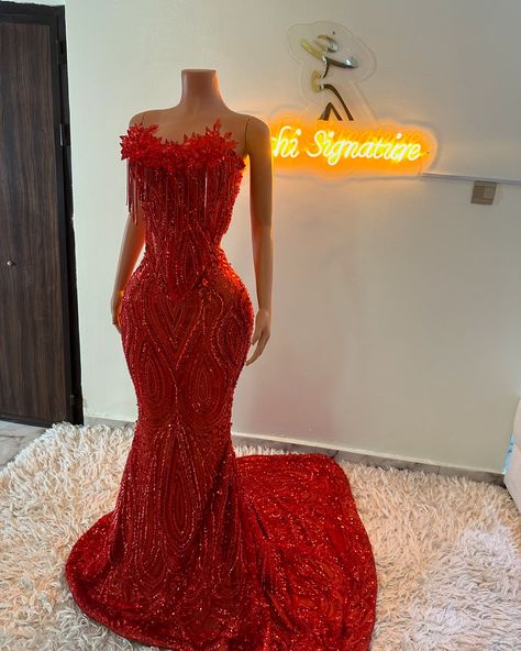 Very cutesy, very demure🔥 #clientorder❤️ Available for pre-order in a variety of colors and sizes. Have you booked yet? #prom2025 is Open!🪡 Having trouble finding custom dresses that flatter your body? All you need to do is bring your idea/inspiration & I’ll customize that into reality. @gechisignature is here to make you look fabulous. For inquiries, send a DM or Email📨 gechisignature@gmail.com Don’t wait to book.. book and wait for us to create magic. #promdressforsale #customdesigner #... Red Matric Dresses, Cute Prom Dresses Red, Prom Dress Color Ideas, Ginger Prom Dresses, Red Matric Dance Dresses, Red Birthday Dress, Crystal Birthday Party, Red Long Prom Dresses, Luxury Prom Dress