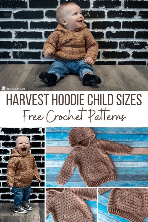 Crochet Children, Boy Crochet Patterns, Crochet Baby Sweater Pattern, Crochet Cardigan Pattern Free, Crochet Hoodie, Baby Sweater Patterns, Crochet Kids, Crochet Sweater Pattern Free, Crochet Toddler