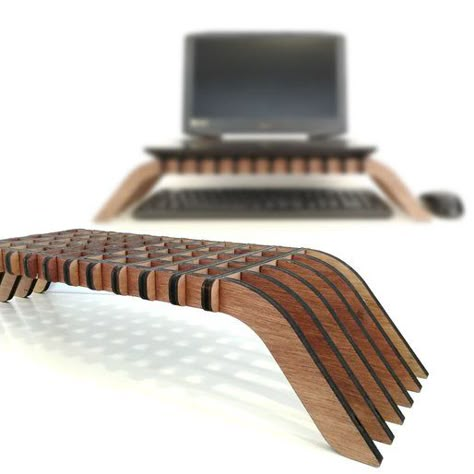 Interlocking Plywood Laptop Riser: 6 Steps (with Pictures) Interlocking Furniture, Plywood Ideas, Work Shop Building, Diy Laser Engraver, Laptop Riser, Laser Cut Box, Laser Cut Plywood, Cnc Furniture, Laser Cut Wood Crafts