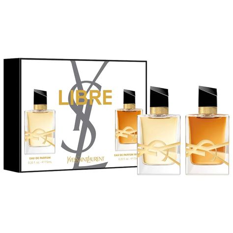 Libre Collection Mini Perfume Duo Set - Yves Saint Laurent | Sephora Sephora Mini Perfume, Mini Perfume Set, Sephora Gift Sets, Saint Laurent Libre, Mini Perfumes, Ysl Perfume, Vanilla Bourbon, Musk Perfume, Mini Fragrance