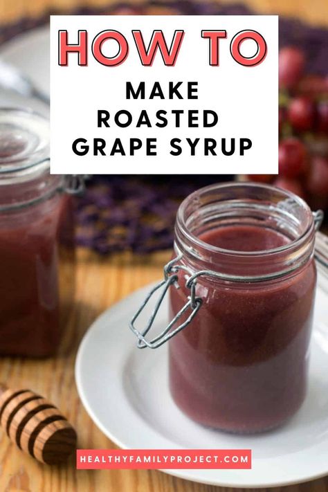 Grape Recipes Healthy, Grape Syrup Recipe, Grape Syrup, Syrup Recipes, Frozen Grapes, Grape Recipes, Pancake Syrup, Shave Ice, Homemade Syrup