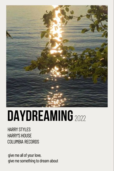 Daydreaming harry styles Harry Styles Minimalist Poster, Harry Styles Daydreaming, Zayn Malik Songs, Posters On Wall, Bts You Never Walk Alone, Posters On Wall Bedroom, Harry Styles Songs, Z Wallpaper, Music Poster Ideas