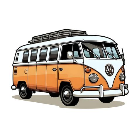 Photo creative digital art design illust... | Premium Photo #Freepik #photo Minivan Illustration, Travelling Pictures, Van Cartoon, Van Illustration, Travelling Photos, Creative Digital Art, Camper Caravan, Logo Psd, Image Icon