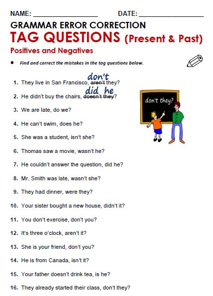 Picture Question Tags Grammar, Tag Questions Grammar, Tag Questions Worksheets, Question Tags Worksheet, Question Tag, English Grammar Test, English Grammar Quiz, Esl Grammar, Worksheets For Grade 3