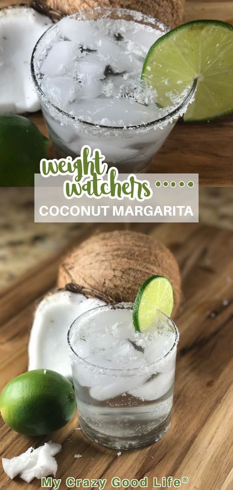 This easy Weight Watchers Coconut Margarita recipe is a refreshing, low calorie cocktail. You can change up the flavors easily by using your favorite La Croix in place of the coconut. You are going to love this light, citrusy, naturally sweetened Weight Watchers skinny margarita! #wwgirl #skinnymarg #lacroixmarg #ranchwater No Sugar Cocktails Alcohol, Coconut Margarita Recipe, Ranch Water, Coconut Margarita, Low Calorie Cocktails, Restaurant Copycat, Points Recipes, Alcohol Drinks, Margarita Recipe