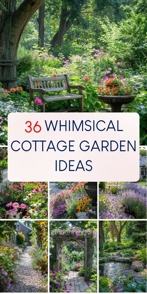 Discover the charm of cottage gardens! From flower arrangements to garden decor, get inspired by these 36 beautiful and creative ideas to bring whimsy to your outdoor space. Beautiful Gardens Landscape Yard Ideas, Cottage Garden Bed Design, Cottage Perennial Garden, Perennial Cottage Garden Plans, Cute Gardening Ideas, Aerial Garden Design, Small Gardens Ideas Design, Wildflower Cottage Garden, Tiny Cottage Garden Ideas