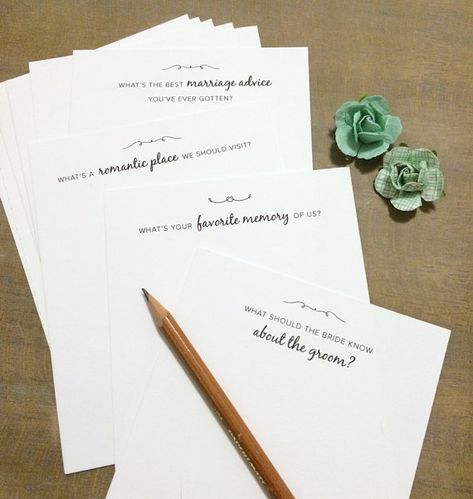 Wedding Question and Advice Cards for Guests - Printable Download Wedding Reception Activities, Reception Activities, Hosting Parties, Wedding Questions, Wedding Reception Fun, Wedding Guest Books, Wedding Lighting, Best Marriage Advice, Quirky Wedding