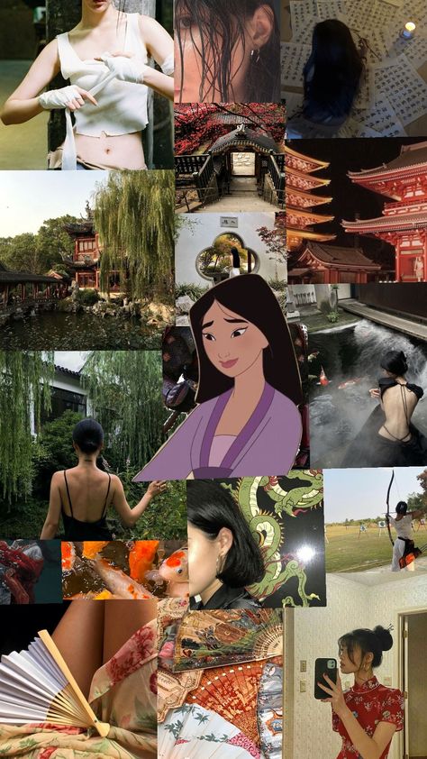 Disney Mulan Aesthetic, Mulan Aesthetic, Mulan Ii, Disney Collage, Art Things, Disney Aesthetic, Princess Kate, Mulan, Love Story