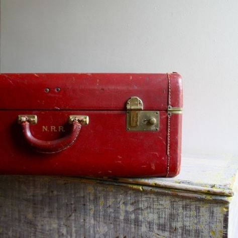 Red suitcase. Red Suitcase, Red Things, I See Red, Old Suitcases, Everything Red, Vintage Suitcases, Simply Red, All Things Red, The Color Red