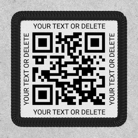 Your QR Code Professional Business Promotional Patch - Clothing Label Basic White Background, Qr Code Generator, Square Fabric, Internet Advertising, White Patches, Business Promotion, Online Website, Fabric Patch, Black And White Design