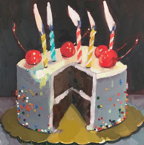 Cake Painting, Cake Drawing, 귀여운 음식 그림, Food Painting, Gouache Art, Painted Cakes, Arte Inspo, Ap Art, Mini Canvas Art