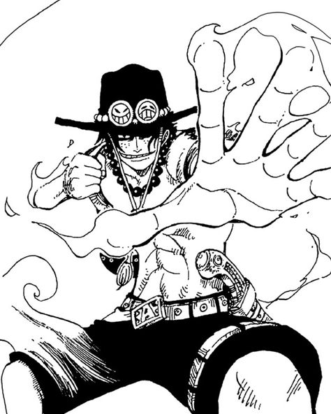 One Piece Manga Panels, Ace Manga, Ace One Piece, Tweedle Dee, One Piece Series, Portgas D Ace, Hair Sketch, One Piece Ace, Comic Style Art