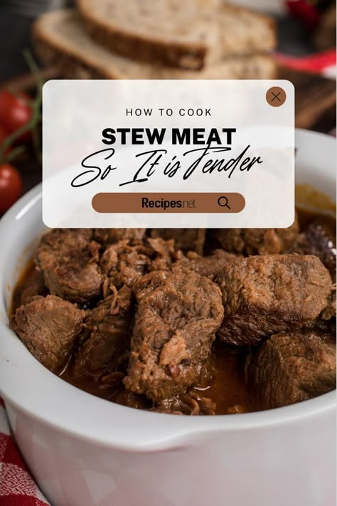 Head to Recipes.net and unlock the secrets to tender and flavorful beef tips with our easy guide! Whether you're simmering them in a savory stew or grilling them to perfection, knowing how to cook stew meat tender is essential for mouthwatering results every time. Say goodbye to tough and chewy beef and hello to melt-in-your-mouth goodness! Swing by our blog for all the tips and tricks to elevate your beef recipes. How To Make Beef Tips Tender, Cooking Stew Meat On Stove, How To Cook Beef Stew Meat On Stove, How To Make Beef Stew Meat Tender, Marinade For Beef Stew Meat, Tender Beef Stew Meat, Tender Stew Beef, How To Cook Stew Meat Tender, How To Make Stew Meat Tender