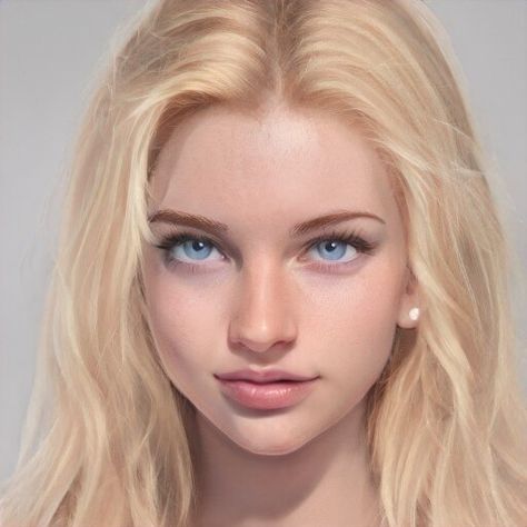 Female Character Inspiration, Digital Portrait Art, Blonde Hair Blue Eyes, Realistic Art, Arte Fantasy, Girls Characters, Digital Art Girl, Digital Portrait, Character Portraits