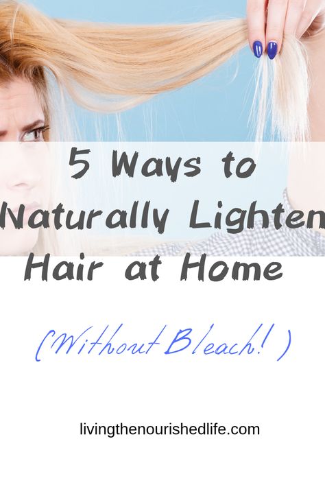 #haircare It’s time to ditch the harsh bleaching kits and learn how to naturally lighten your hair at home… without bleach! Bleach can cause serious damage to your hair and scalp, and it’s best to avoid it if at all possible. Luckily, there are several ways to lighten your hair at home without it! Just click on the pin to find out how to lighten your hair naturally without bleach, lighten hair at home, lighten hair with lemon juice, lighten hair with the sun, safe ways to lighten hair. Hair Lightener Diy, Lemon Hair Lightening, Lighten Hair At Home, Naturally Lighten Hair, Lemon Juice Hair, Sun Bleached Hair, Diy Hair Care Recipes, Lighten Hair Naturally, Lighten Hair