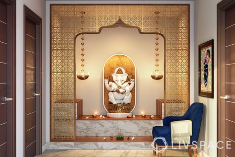 15+ Wooden Mandir Designs That You Can Fit on One Wall White Marble Temple For Home, White Temple For Home, Marble Puja Mandir, Mandir Side Wall Design, Marble Mandir Design Puja Room Modern, Mandir Design Puja Room Modern Wooden, Mandir Arch Design, Marble Mandir Design For Home, Mandir Design Puja Room Modern