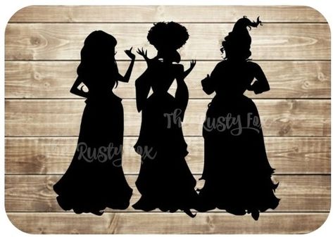 Sanderson Sisters Silhouette, Sisters Silhouette, Hocus Pocus Svg, Hocus Pocus Party, Hocus Pocus Witches, Witch Silhouette, Halloween Hocus Pocus, Halloween Wood Crafts, Silhouette Template