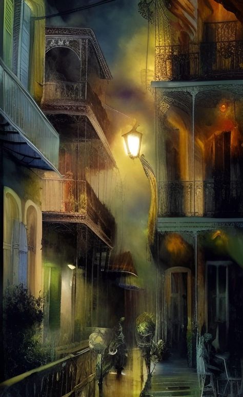 Vampire Victorian, Dungeon Maps, Character Inspo, Beautiful Villages, New Orleans, Lanterns, Candles, Illustrations, House Styles