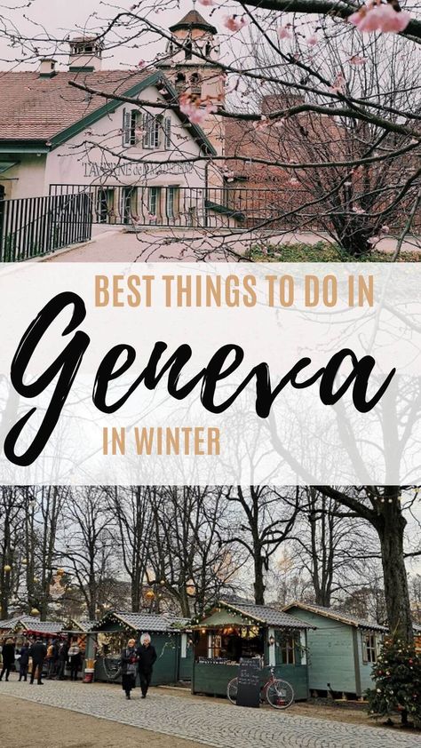 Planning a trip to Geneva Switzerland in winter? Then  you are in for  bit of a treat: while often ignored by tourists, Geneva is lovely in winter and a wonderful destination for a winter city break Discover why in this handpicked list of the best things to do in Geneva Switzerland at Christmas and the coldest months of the year #geneva #switzerland #winter #travel #christmas Geneva Switzerland Winter, Geneva Old Town, Swiss Cities, Things To Do In Geneva, Switzerland Winter, Switzerland In Winter, Winter City Break, Switzerland Trip, Sky Resort