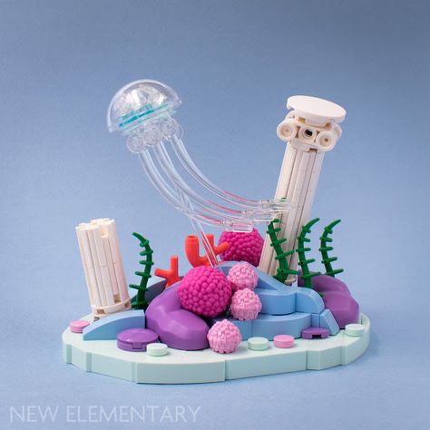 Underwater Diorama, Lego Underwater, Lego Fish, Lego Zoo, Lego Sculptures, Micro Lego, Lego System, Lego Diy, Lego Animals