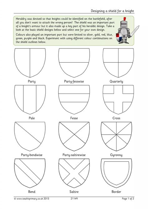 Knight Shield Craft, Arm Shield, Medieval Britain, Shield Drawing, Shield Designs, Middle Ages History, Medieval Crafts, Knight Shield, Medieval Shields