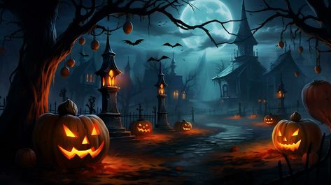 Spooky Castles, Photo Halloween, Image Halloween, Full Moon Night, Halloween Backdrop, Wallpaper Halloween, Wallpaper Walls Decor, Halloween Images, Halloween Haunted Houses