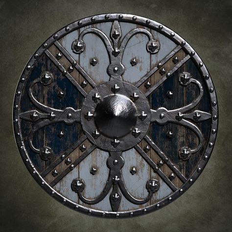 Midevil Shields, Viking Sheild Designs, Shield Concept Art, Nordic Shield, Shield Aesthetic, Vikings Shield, Viking Shield Design, Shields Design, Shield Illustration