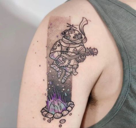 outer wilds tattoo #tattoo #outerwildstattoo #outerwilds #tatuagem Oxenfree Tattoo, Outerwilds Tattoo, Outer Wilds Tattoo, Oxenfree, Wild Tattoo, S Tattoo, Tattoo Tattoo, Tattoo Inspo, Bead Art