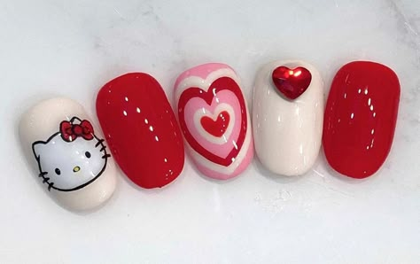 Hello Kitty Nails Art, Hello Kitty Nail, Kitty Nail, Kitty Nails, Anime Nails, Pretty Nail Designs, Hello Kitty Nails, Really Cute Nails, Soft Nails