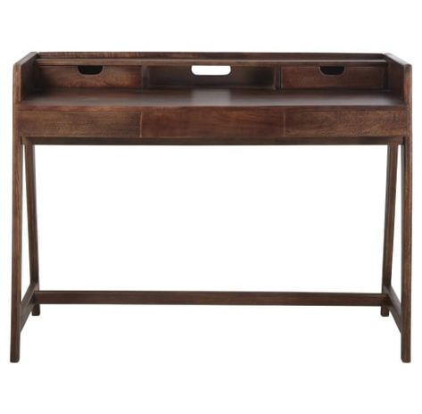 Professional quality stained mango wood desk Nostalgic Business on Maisons du Monde. Take your pick from our furniture and accessories and be inspired! Mango Wood Desk, Mango Tree, Secret Rooms, Wood Desk, Writing Desk, Mango Wood, Decorative Objects, Standing Desk, Office Desk