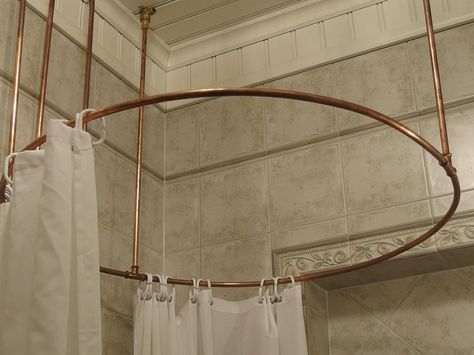 Corner shower curtain rod