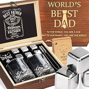 55%（30% code+25% coupon) Unique Christmas Gift for Him, Stainless Steel Engraved World's Best Dad Whiskey Stones Glasses Set, Cool Set Stocking Stuffers Code: CIIBI443 Deal Price: $16.65 Original price: $36.99 End: 2023-12/17 #ad Whiskey Gifts For Men, Whiskey Gift Set, Crystal Whiskey Glasses, Whiskey Glasses Set, Glam Home Decor, Whiskey Set, Whiskey Stones, Whiskey Gifts, Birthday Gifts For Men