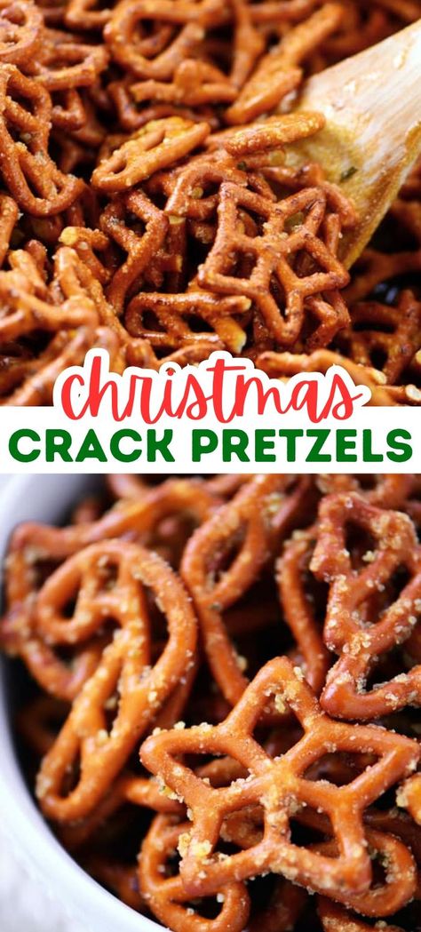 Christmas crack pretzels. Oyster Crackers Recipe, Ranch Pretzels, Seasoned Pretzels, Christmas Pretzels, Pretzel Snacks, Pretzel Treats, Pretzels Recipe, Cracker Recipes, Salty Snacks