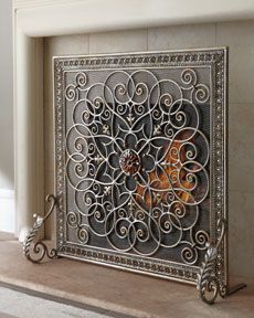 Ornate Fireplace, Wall Accents Decor, Fireplace Cover, Concrete Fireplace, Farmhouse Fireplace, Fireplace Screen, Faux Fireplace, Fireplace Screens, Corner Fireplace