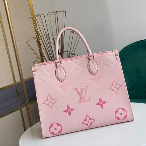 LV Onthego Pink MM Bag Tote Lv Onthego, Mens Tote Bag, Lv Tote, Bags Business, Bags Cross, Designer Leather Handbags, White Tote Bag, Leather Camera Bag, Pink Tote Bags