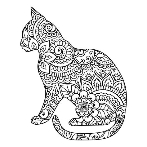 Super Mario Coloring Pages, Boy Coloring, Mario Coloring Pages, Cat Mandala, Cat Coloring Page, Coloring Pages For Girls, Mandala Coloring Pages, Mandala Tattoo, Mandala Drawing