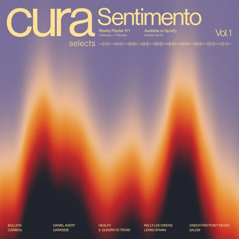 Sentimento (Vol.1) playlist by cura.fm - Fonts In Use Heat Map Design, Gradient Design, Graphic Design Inspo, Album Cover Art, Music Covers, Relaxing Music, Design Posters, Design Website, Typography Poster